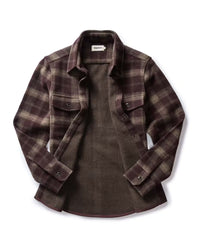 The Maritime Shirt Jacket in Burgundy Plaid Wool