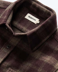 The Maritime Shirt Jacket in Burgundy Plaid Wool