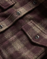 The Maritime Shirt Jacket in Burgundy Plaid Wool