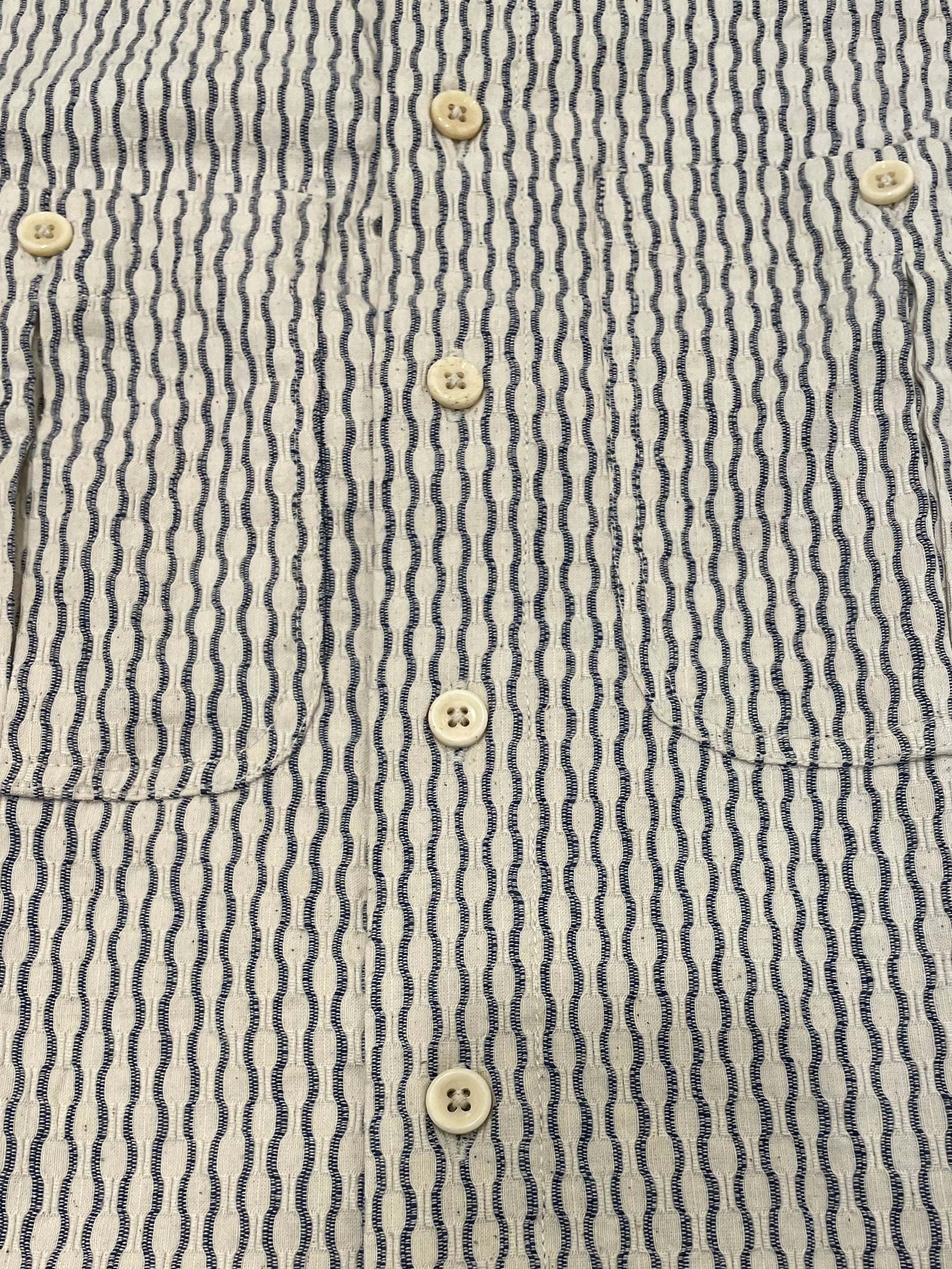 Vivek Shirt - Distortion Weave - Natural/Indigo