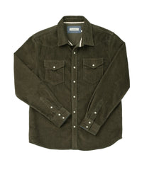 Corduroy Western Shirt - Hunter Green