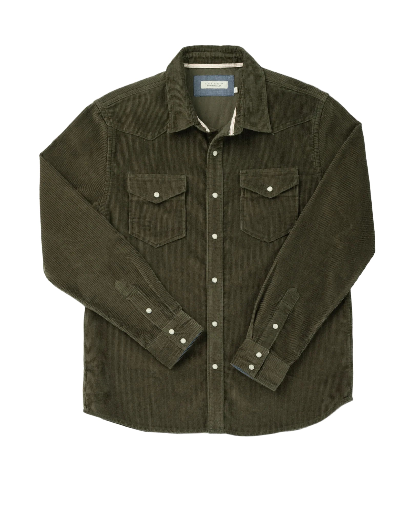 Corduroy Western Shirt - Hunter Green