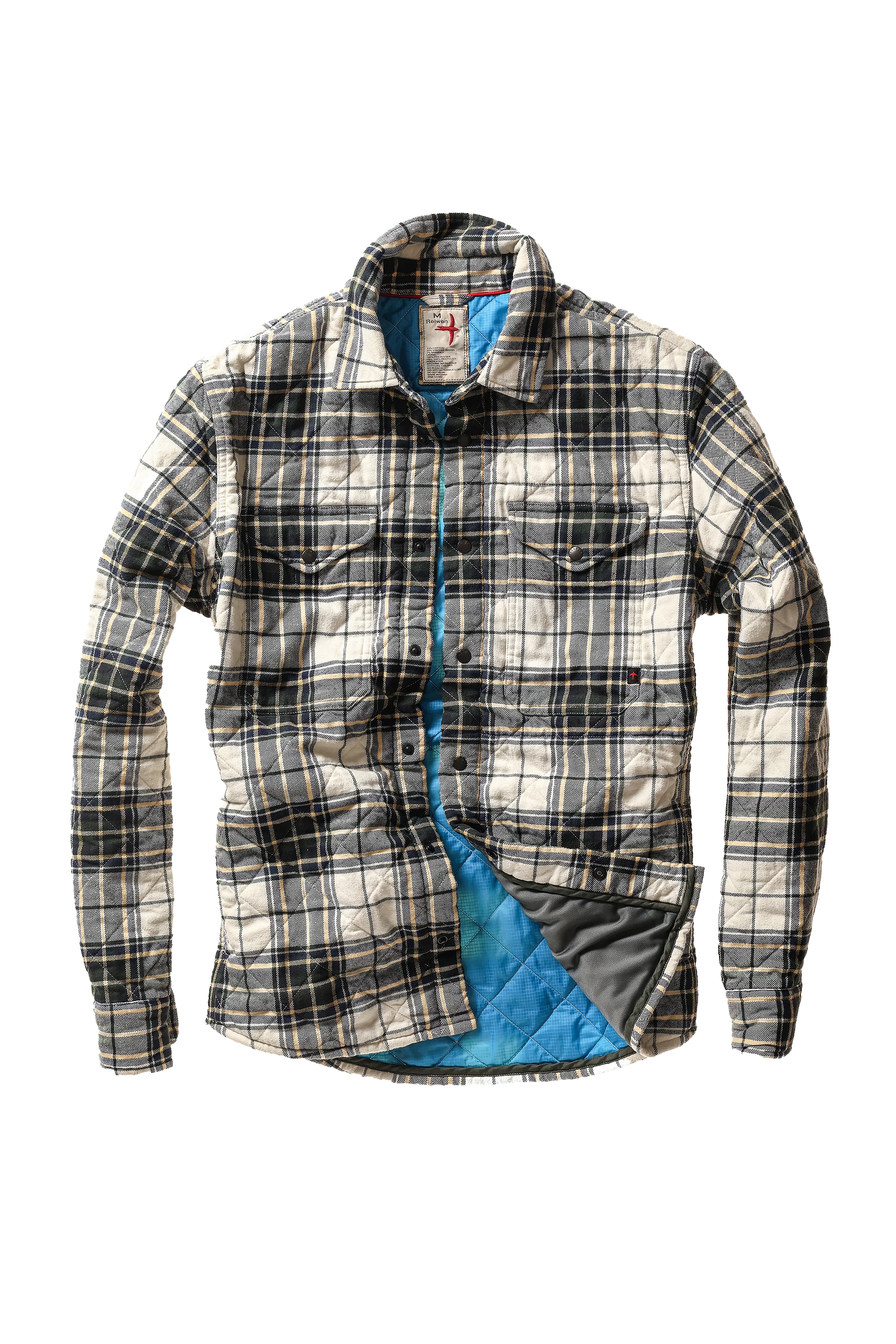 Qltd Flannel Shirtjacket - Cream/Forest Tartan