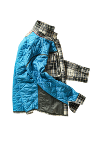 Qltd Flannel Shirtjacket - Cream/Forest Tartan