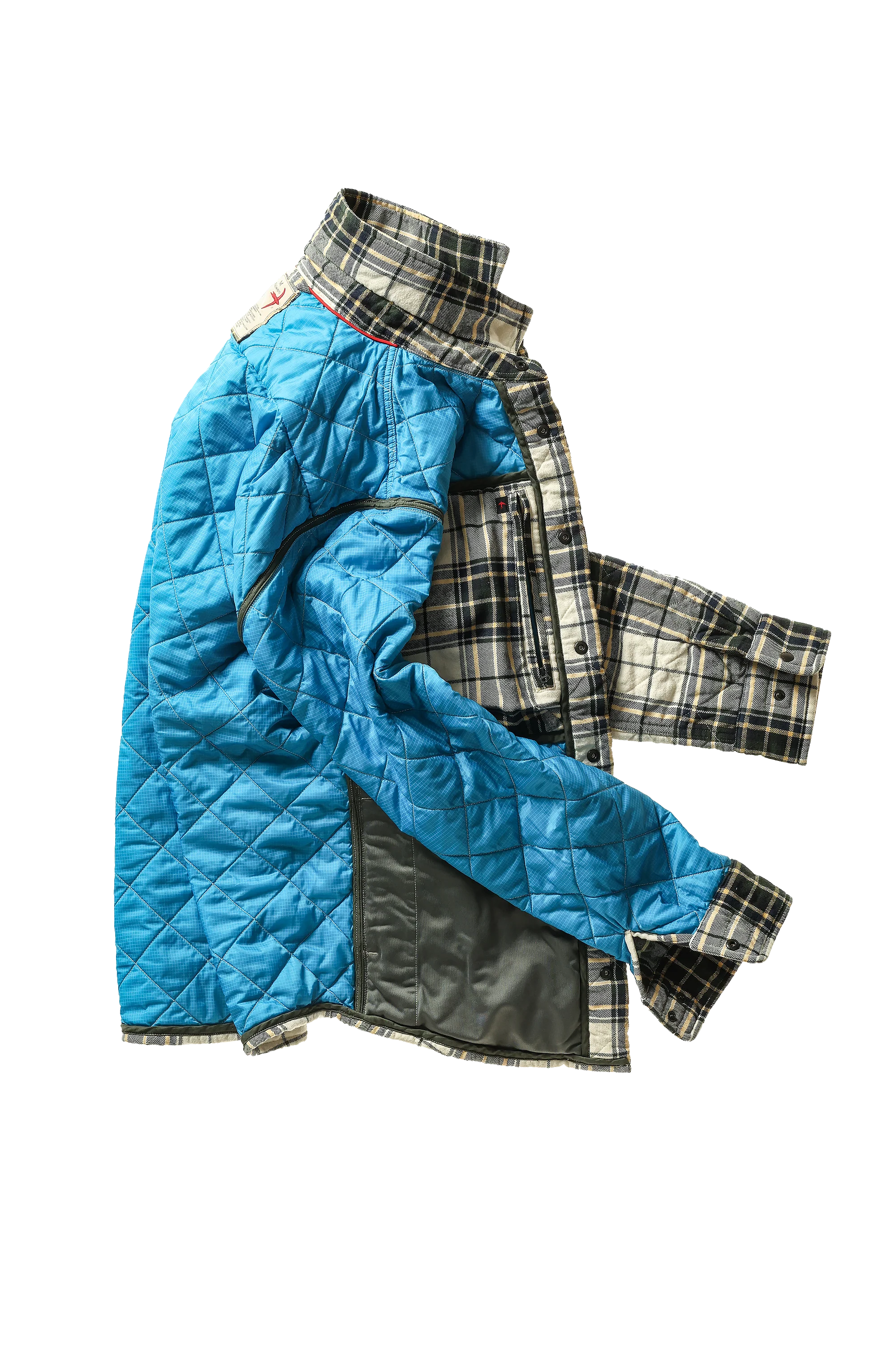 Qltd Flannel Shirtjacket - Cream/Forest Tartan