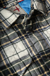 Qltd Flannel Shirtjacket - Cream/Forest Tartan