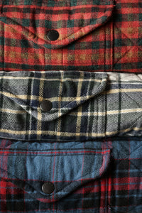 Qltd Flannel Shirtjacket - Cream/Forest Tartan