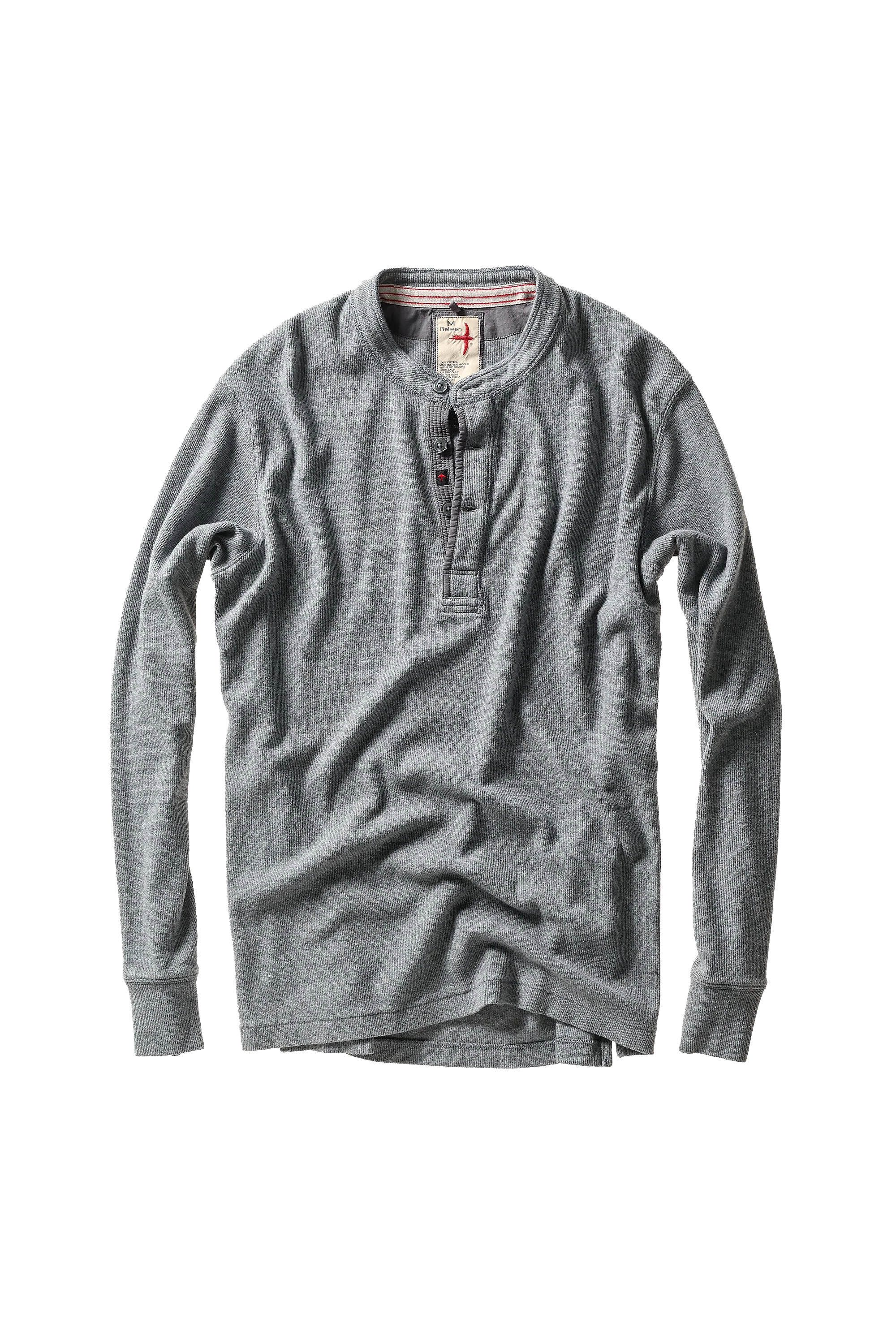 French Rib Henley - Grey Heather