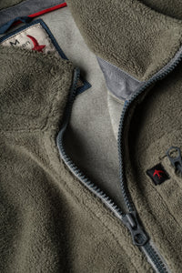 Sheared Fleece Half-Zip - Olive Fade