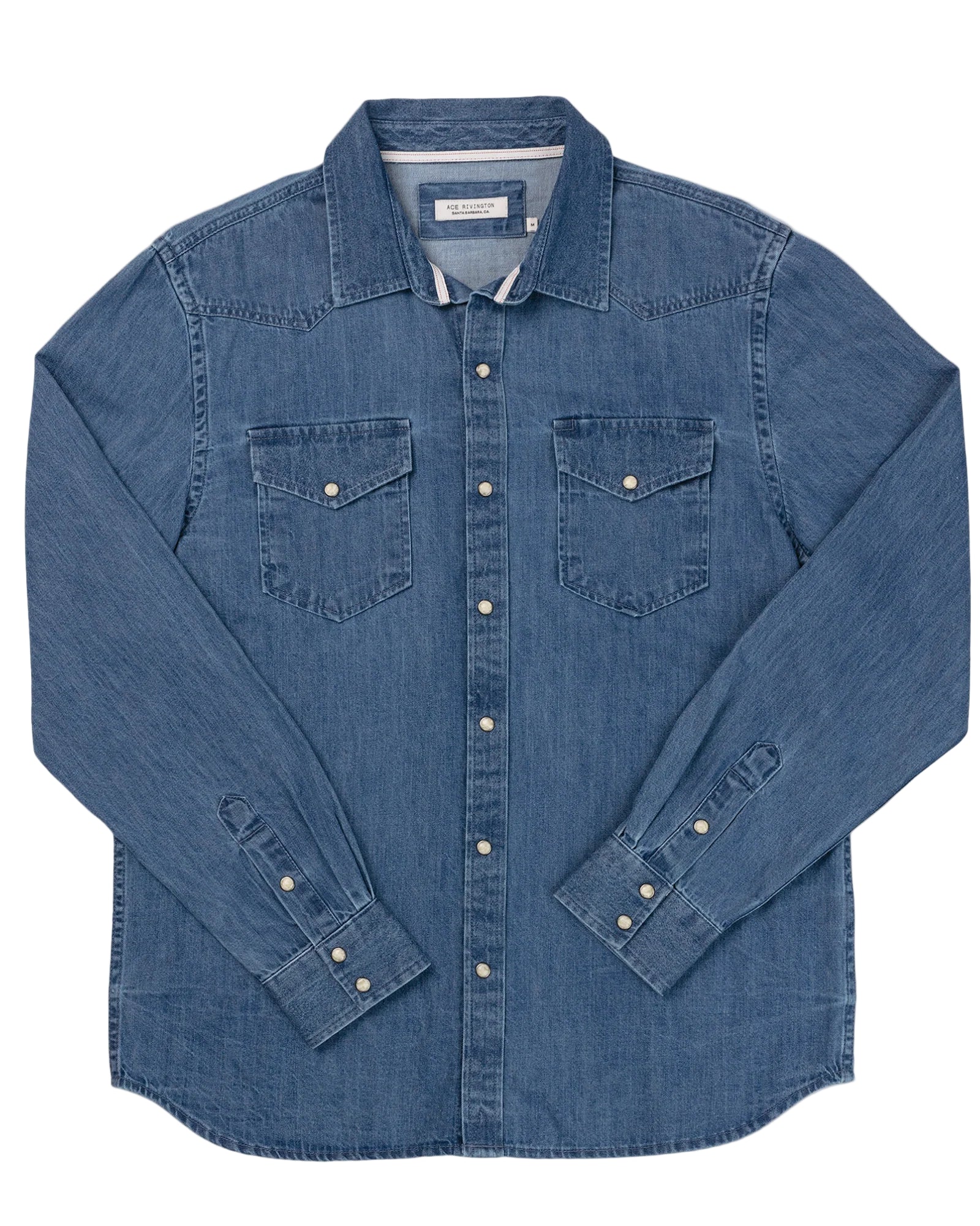 Mid Weight Denim - Western Shirt - Medium Wash