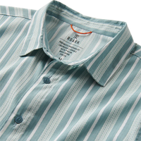 Bless Up Breathable Stretch Shirt - Stripe Dusty Blue