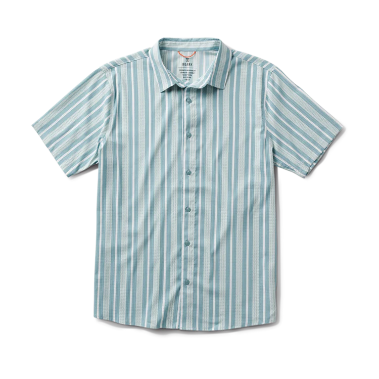Bless Up Breathable Stretch Shirt - Stripe Dusty Blue