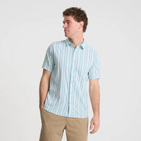 Bless Up Breathable Stretch Shirt - Stripe Dusty Blue