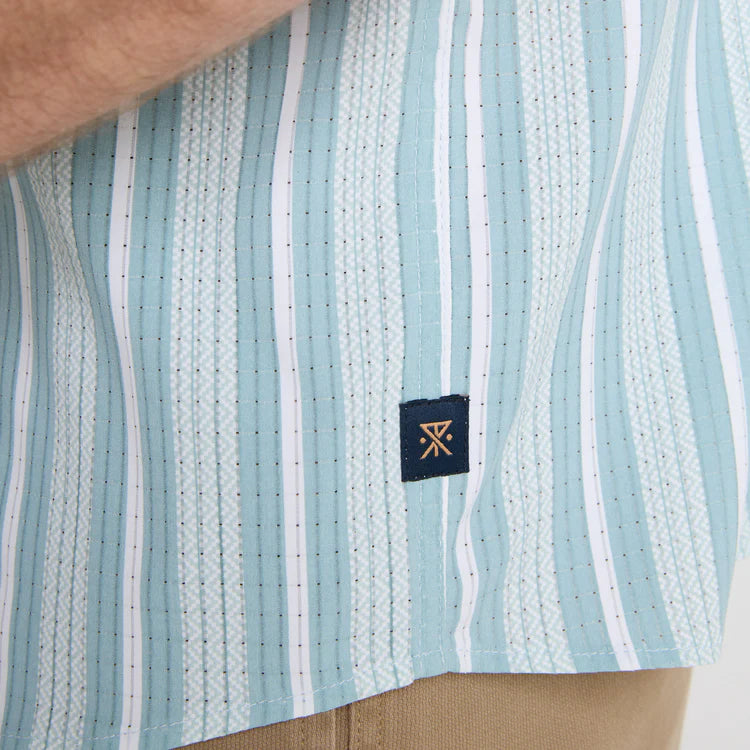 Bless Up Breathable Stretch Shirt - Stripe Dusty Blue