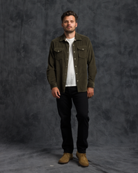 Corduroy Western Shirt - Hunter Green