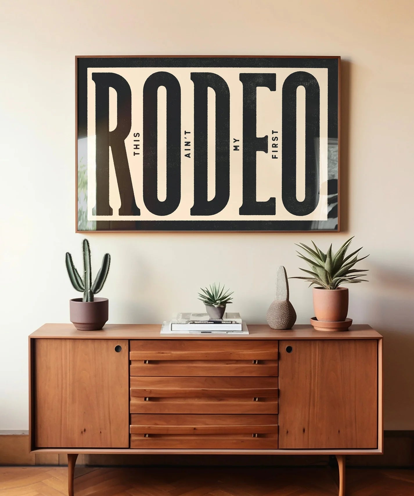 This Ain't My First Rodeo - Framed Print 40"x60" - Matte Black Metal Frame