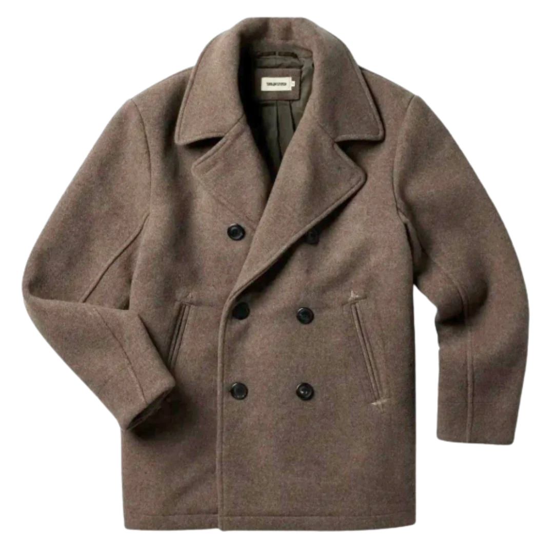 The Mariner Coat in Sable Melton Wool