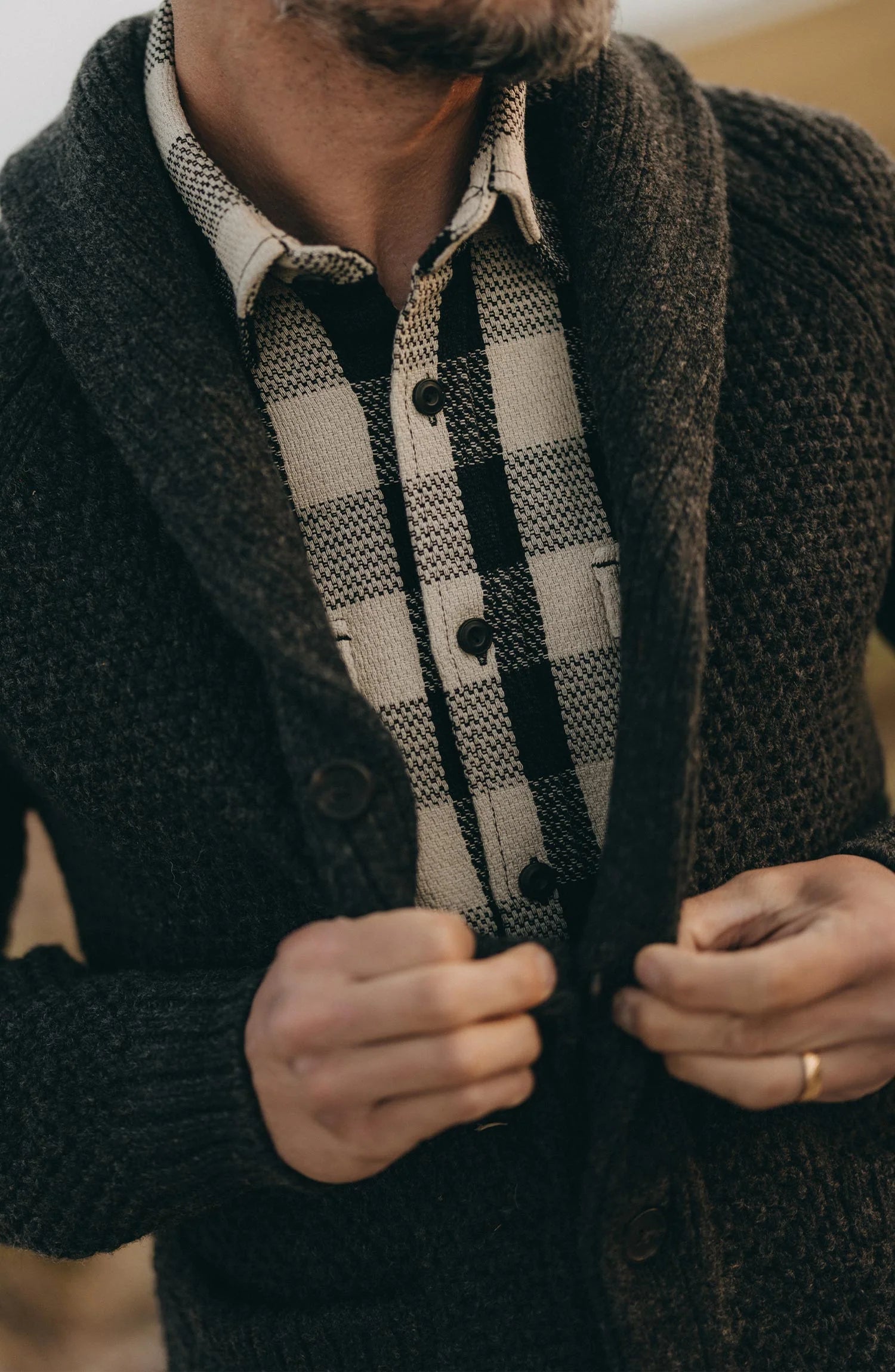 The Division Shirt in Black Ingigo Check