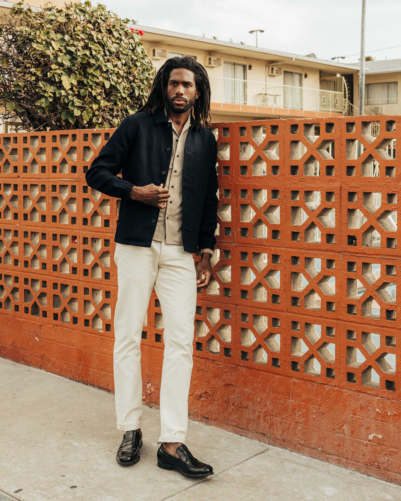 The Crew Jacket in Rinsed Indigo Sashiko