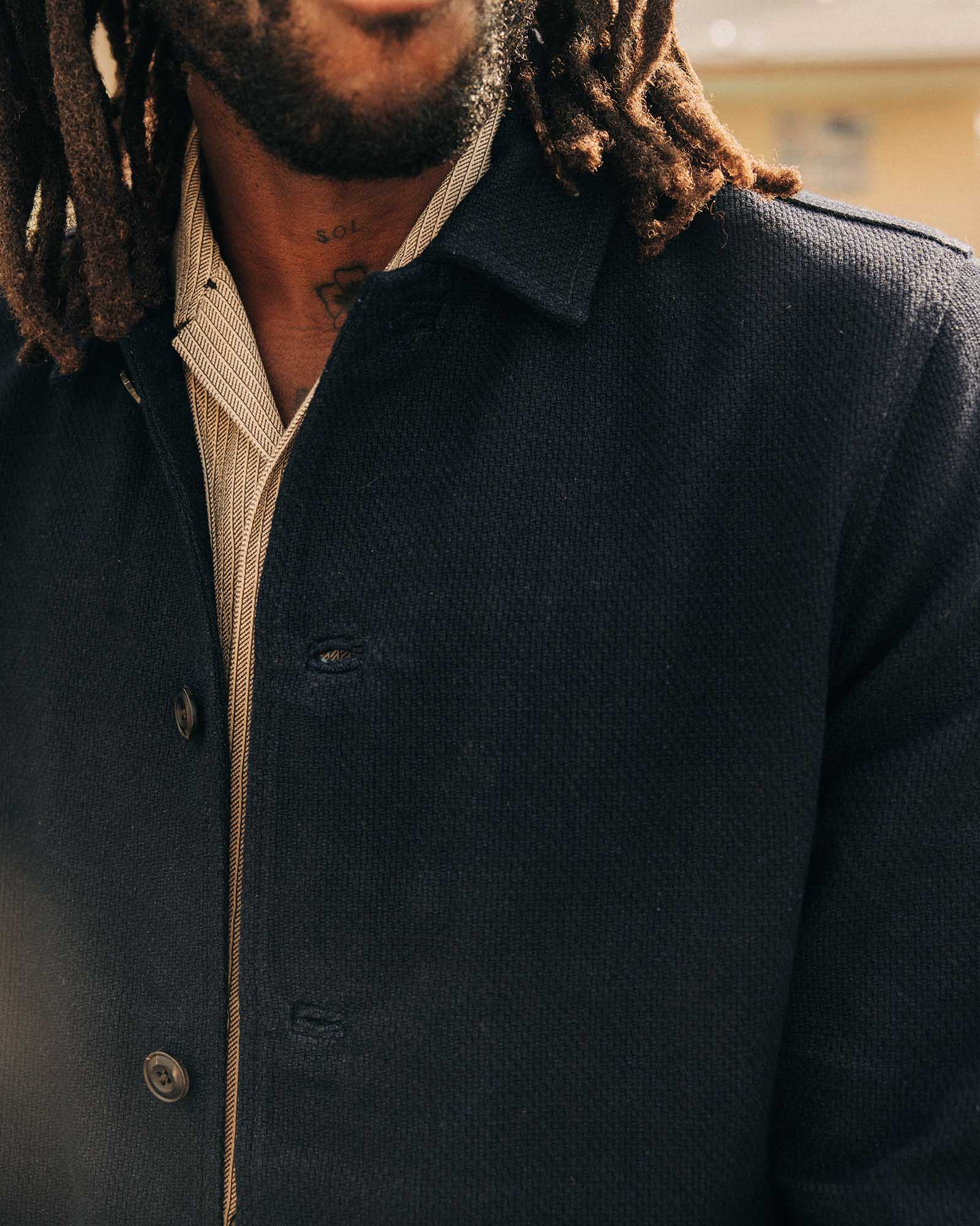 The Crew Jacket in Rinsed Indigo Sashiko