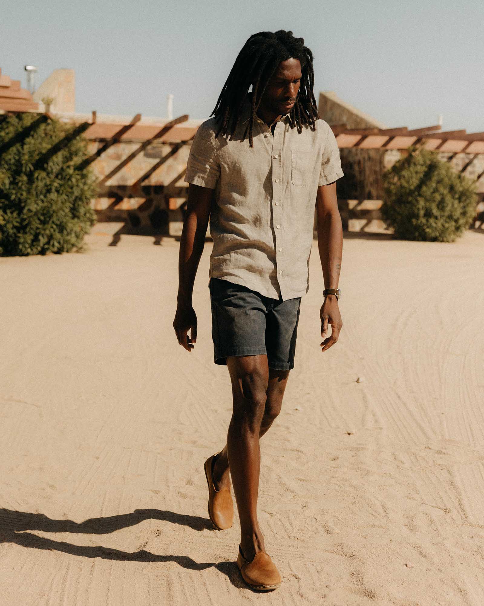 The Camp Short in Navy Chipped Canvas