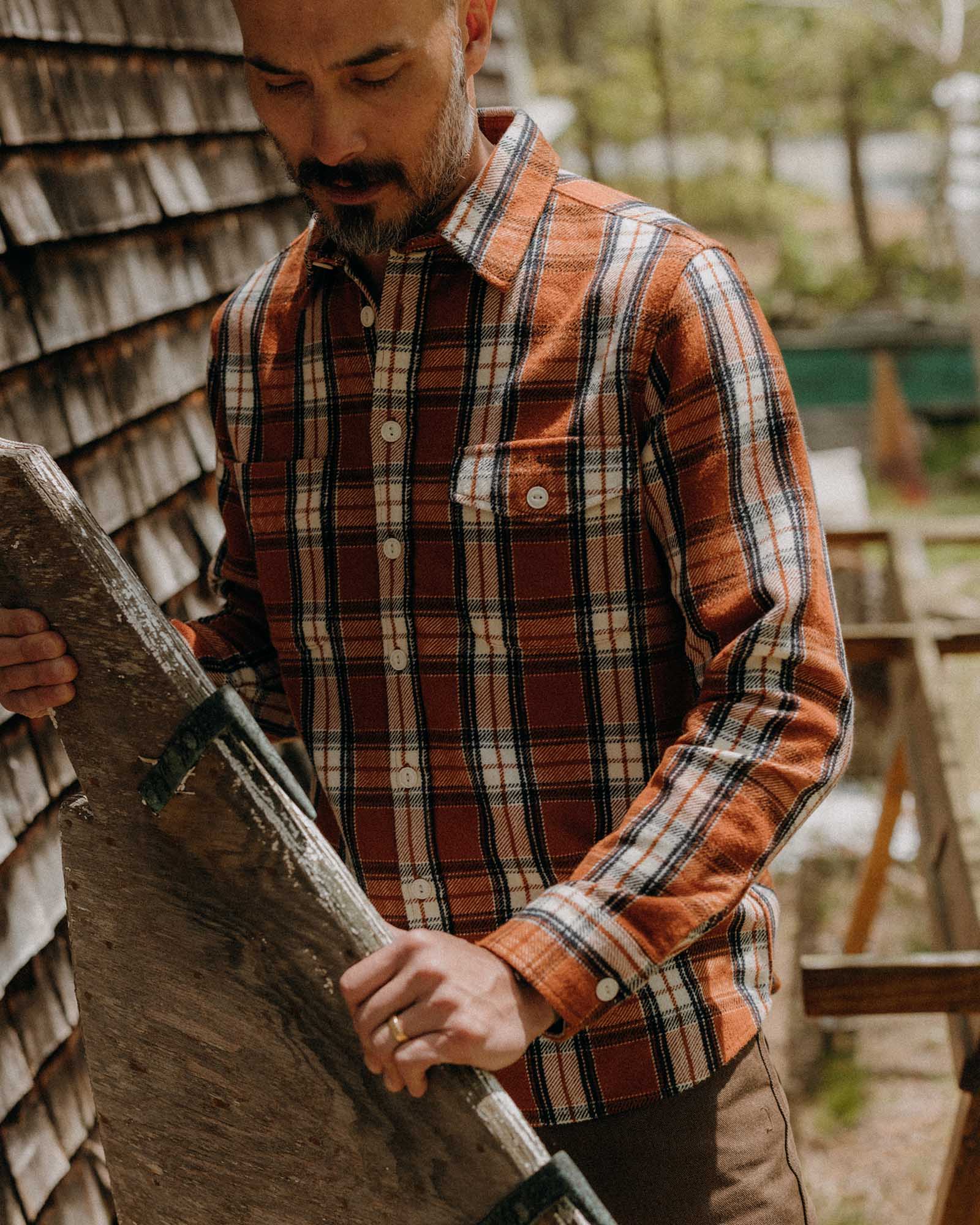 The Crater Shirt in Brick Plaid