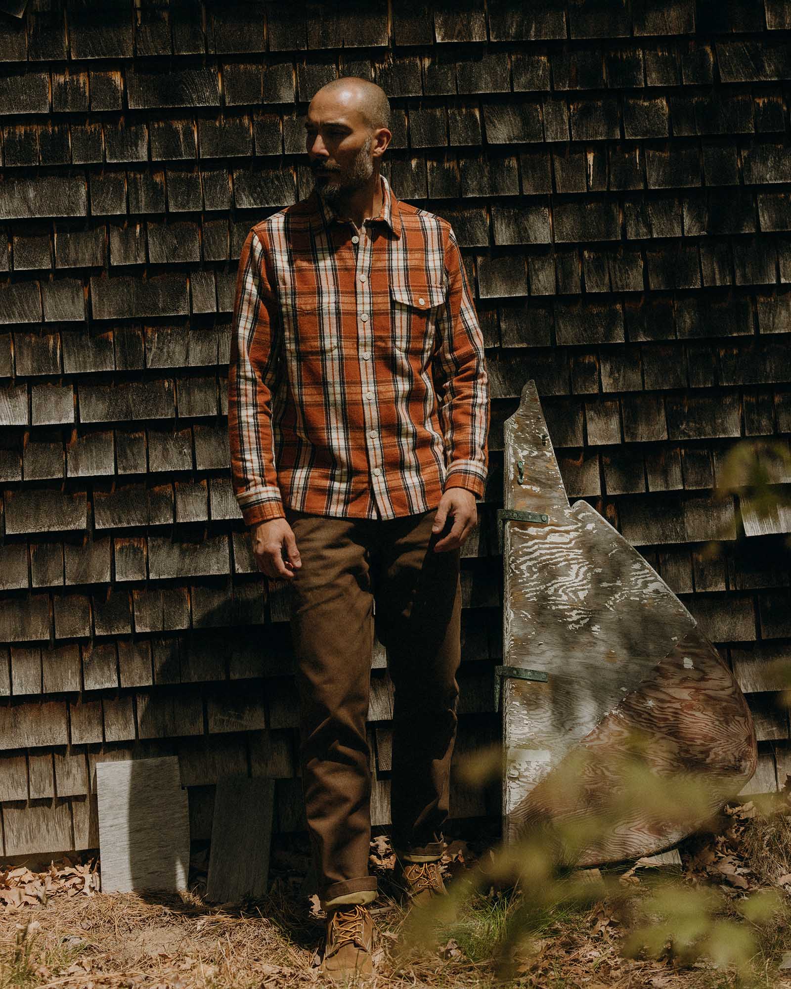 The Crater Shirt in Brick Plaid