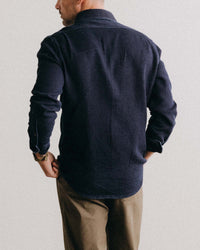 The Utility Shirt in Rinsed Indigo Sashiko