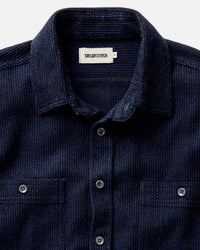 The Utility Shirt in Rinsed Indigo Sashiko