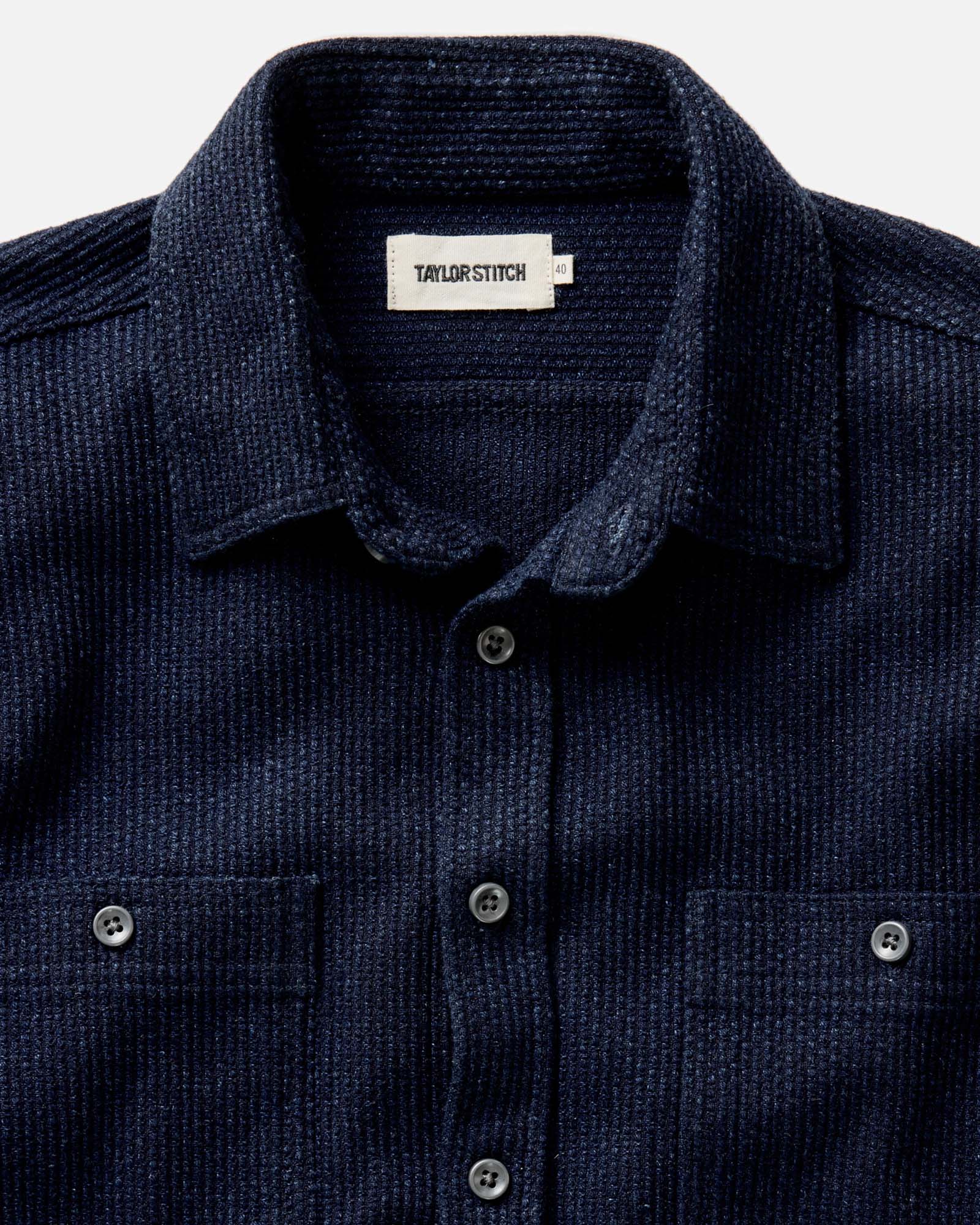 The Utility Shirt in Rinsed Indigo Sashiko