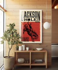Jackson Hole Rodeo - Framed Print 40"x60" -Matte Black Metal Frame