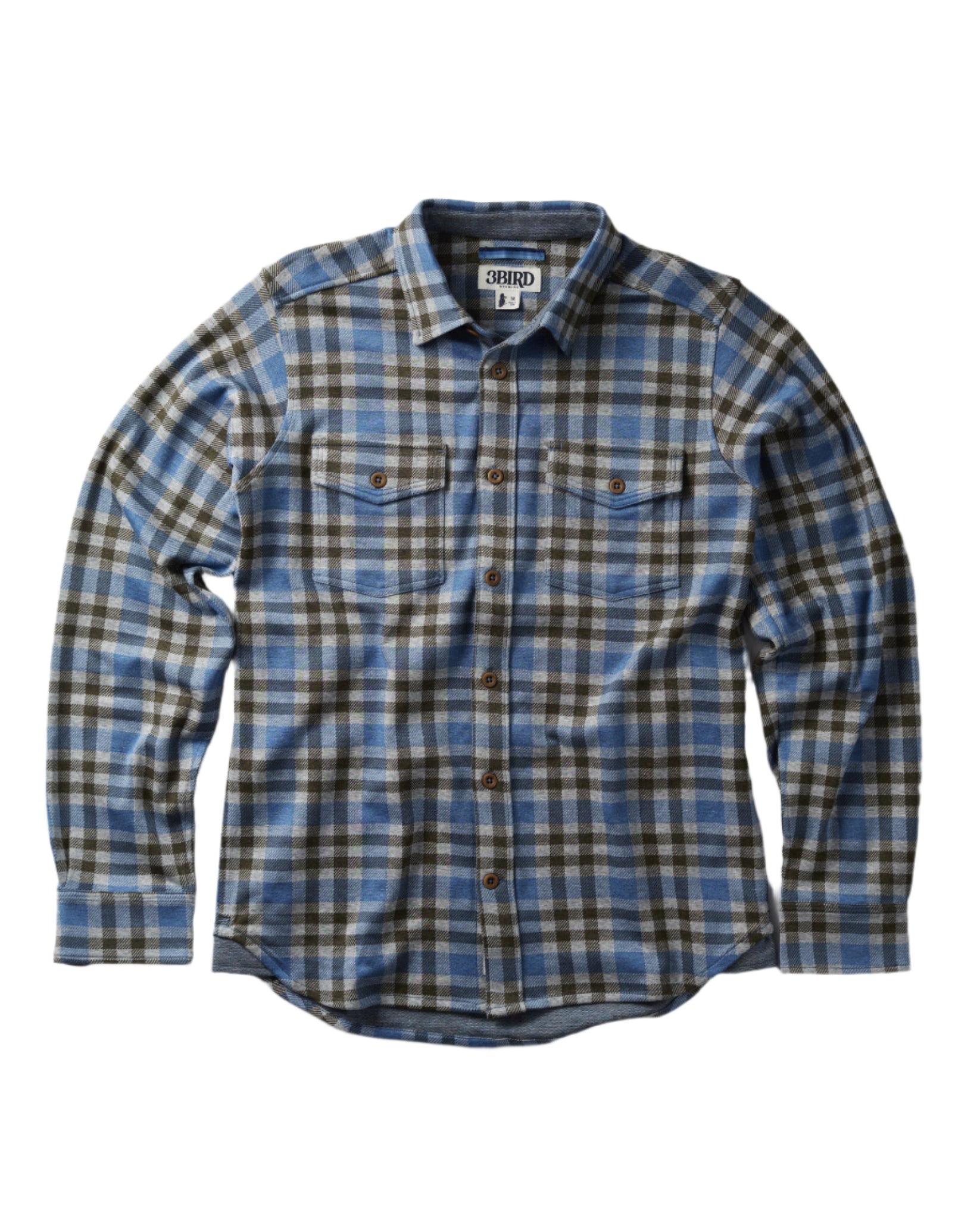 Tidal Knit Shirt - Bluebird Meridian Plaid