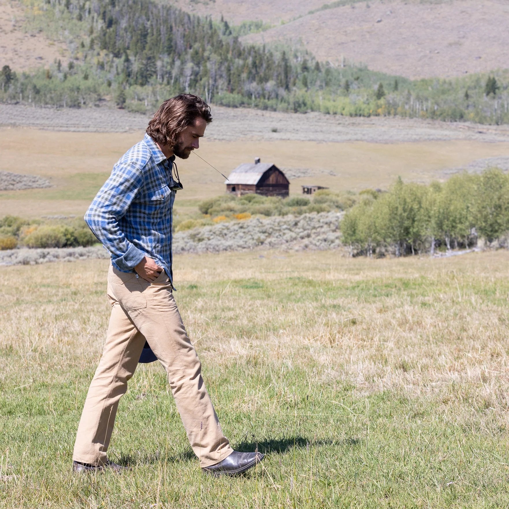 Tidal Knit Shirt - Bluebird Meridian Plaid