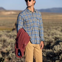 Tidal Knit Shirt - Bluebird Meridian Plaid