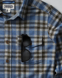 Tidal Knit Shirt - Bluebird Meridian Plaid
