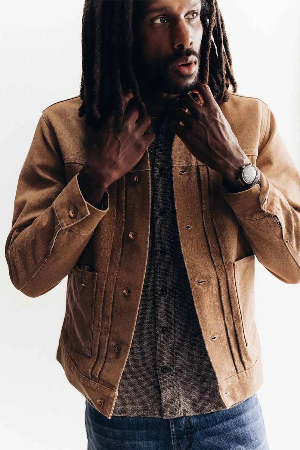 The Ryder Jacket in Tobacco Chipped Canvas