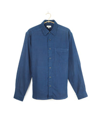 Neil Long Sleeves Shirt Cotton Kora In Indigo Chambray
