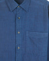 Neil Long Sleeves Shirt Cotton Kora In Indigo Chambray