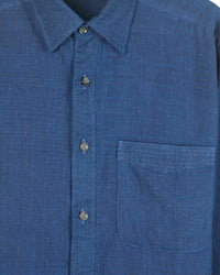 Neil Long Sleeves Shirt Cotton Kora In Indigo Chambray