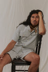Harshil 2 Pocket Shirt Cotton Distortion Wave In Indigo