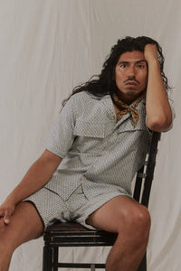 Harshil 2 Pocket Shirt Cotton Distortion Wave In Indigo