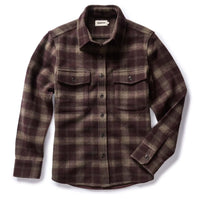 The Maritime Shirt Jacket in Burgundy Plaid Wool