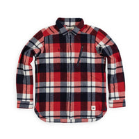 Farallon Wool Plaid Shirt - Red/Blue Plaid