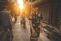 Journey Short Sleeve Button Up Shirt - Tiger Lotus