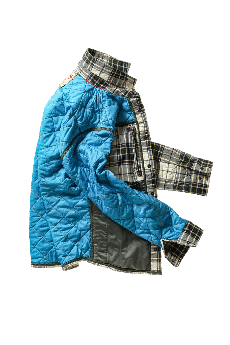 Qltd Flannel Shirtjacket - Cream/Forest Tartan