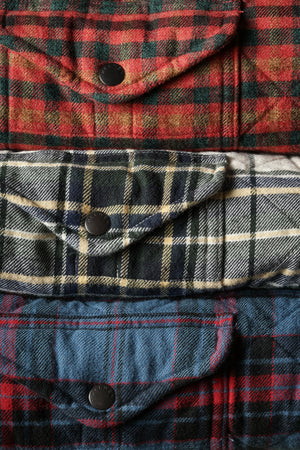 Qltd Flannel Shirtjacket - Cream/Forest Tartan