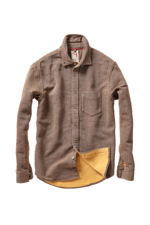 Chamois-Lined Flannel Light Brown Herringbone