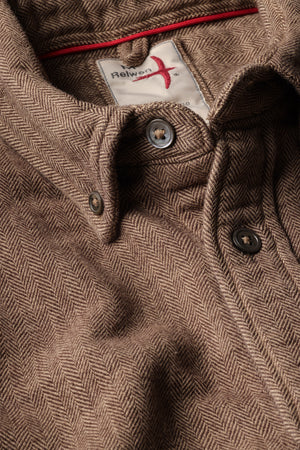 Chamois-Lined Flannel Light Brown Herringbone