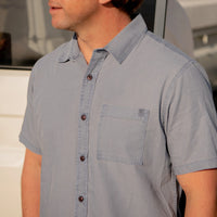 Made to Fade Short Sleeve Button Up Shirt - Washed Slate