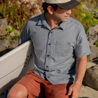 Made to Fade Short Sleeve Button Up Shirt - Washed Slate